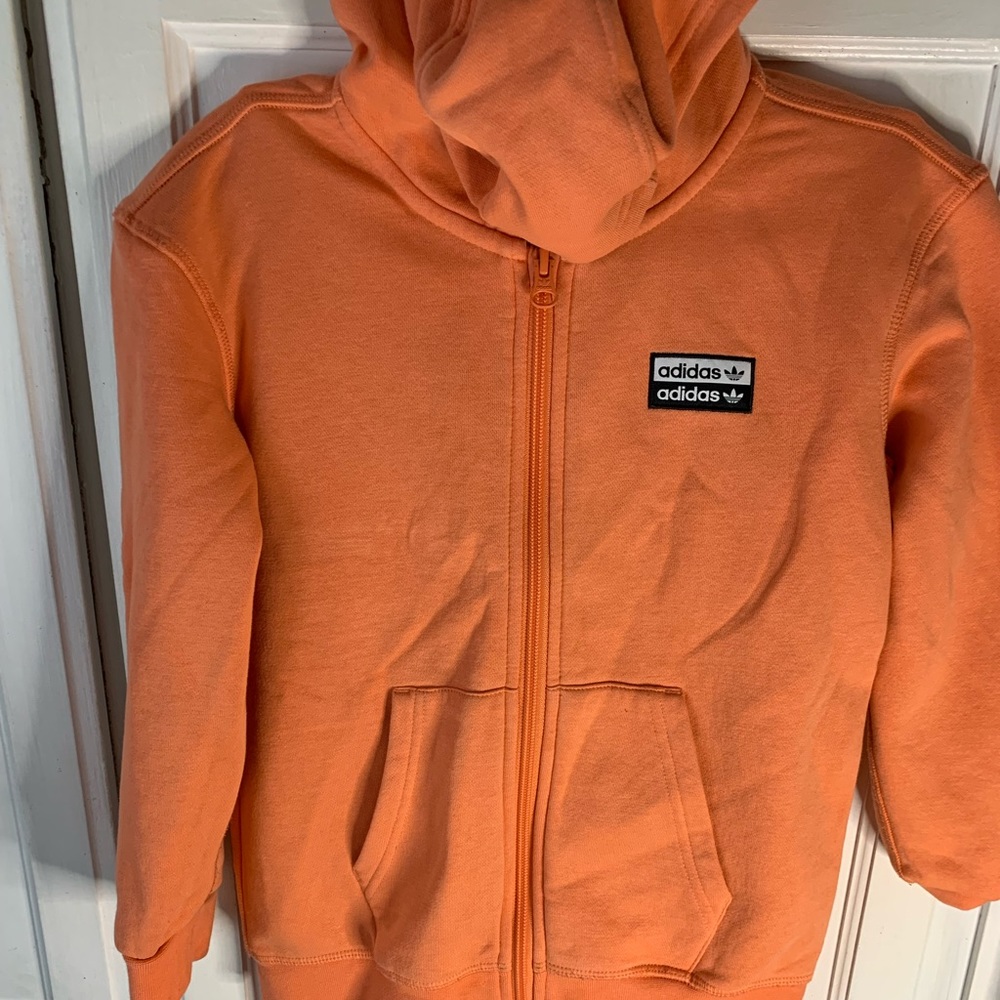 Adidas youth sweatsuit size (7/8) orange hoodie is in great condition.
